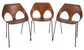 A set of three laminated plywood 'Jason' chairs, by Carl Jacobs and Frank Guille for Kandya,