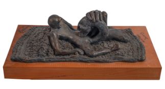 Am Afifi (b.1949), 'Guiltless Insanity', a resin figure, portrayed reclining in ecstasy