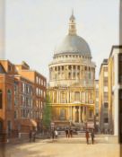 Robert Crisp (British, Contemporary) - St. Pauls Cathedral, London - Oil on canvas - 34.5 x 26.