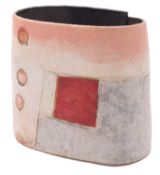 Craig Underhill [b. 1968] Red Field Landscape, a white stoneware vessel