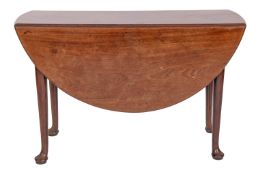 A George III mahogany drop leaf table, m