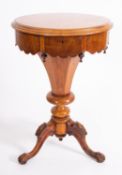 A Victorian walnut and marquetry circula