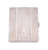 A George V Art Deco silver cigarette cas