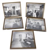 A group of five black & white photograph