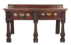 An oak dresser, early 18th century and a