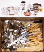 A mixed group of silver and silver plate