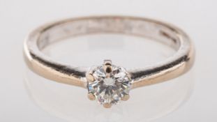 An 18ct white gold ring, set with a bril
