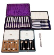 A group of silver and silver plated ware