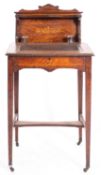 A Victorian rosewood and inlaid bureau,