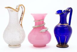 A 19th century pink and opaque glass 'se
