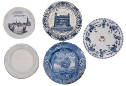 A 19th century Staffordshire blue and wh