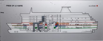 A perspex ship's wall guide plan for the