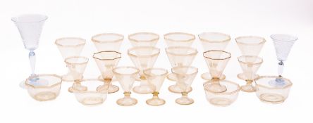 A part suite of nineteen Venetian gilt d