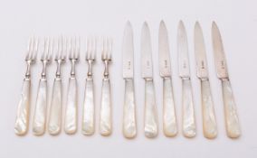 A set of six Edward VII silver and mothe