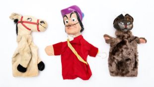 Three various glove puppets, 'Muffin',