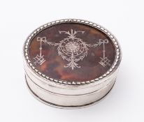 An Edward VII silver and tortoiseshell d