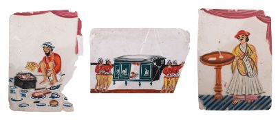 A group of 18/19th Century Indian gouache on mica portraits of trades people,