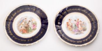 A pair of early Dresden porcelain plates,