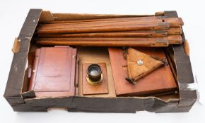 An Edwardian mahogany and brass three qu