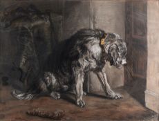 Emily Lady Seale (British, 19th Century) - Deerhound - Pastel - 38 x 50.
