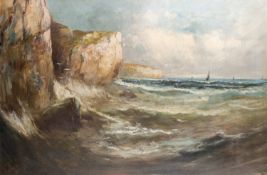 J. Owen (British, 19th Century) - Coastal scenes - A pair of oils on canvas - Each 49.