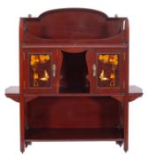 A Victorian mahogany and marquetry wall cabinet, almost certainly by Shapland & Pelter,