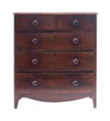 A Regency miniature mahogany chest of drawers, early 19th century,