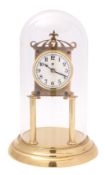 An Edwardian four-hundred day clock the movement with rotating five-ball pendulum and stamped B