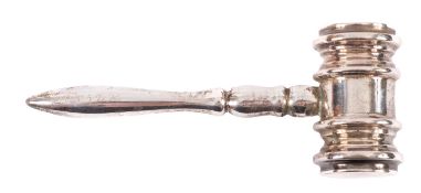An Auctioneer's 925 marked gavel, inscribed Tiffany & Co 925, 9.5cm long, 3ozs.