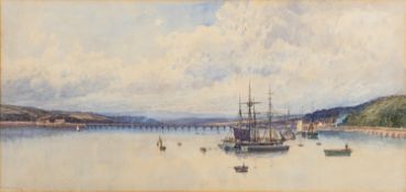 Frederick John Widgery (British, 1861-1942) - Shaldon Bridge, Teignmouth - Watercolour - 20.
