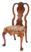 A George I walnut side chair,