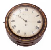 Ellicott & Taylor, Royal Exchange, London a mahogany drum wall clock having an eight-day duration,