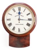 Gillett & Co, Croydon, a mahogany drop-dial wall clock having an eight-day duration,