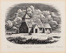 Two woodcut engravings including Michael Renton (British, 1934-2001) - Fairfield Church - 10 x 12.