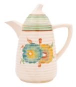 A Clarice Cliff Lynton coffee pot and cover,