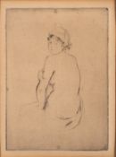 Berthe Morisot (French, 1841-1895) - Seated nude 'Nu de dos' - Drypoint etching - 13.