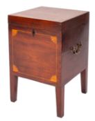 An Edwardian mahogany and marquetry celleret in Sheraton taste,