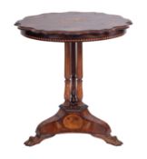 A fine Irish Victorian Kilarney yew wood and marquetry occasional table,