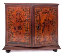 A Dutch walnut and marquetry table cabinet,