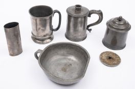 A Victorian pewter balsam inhaler, mid 19th century,