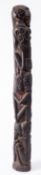 Three carved hard wood family groups, Makonde People, east Africa,