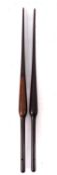 A pair of lignum vitae glove stretchers, 55cm long.