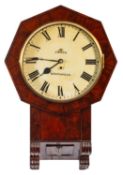 G Baker, Birkenhead, a mid-Victorian mahogany drop-dial wall clock having an eight-day duration,
