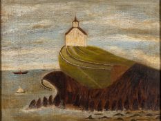 British School, 19th Century - The Coastal Chapel - Oil on canvas - 31.5 x 41.