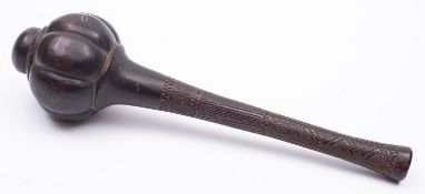 A Polynesian, probably Fijian carved hardwood Ula throwing club,