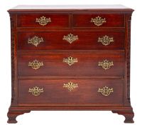 A George III mahogany chest of drawers,