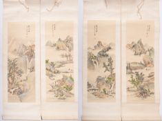 A set of four Chinese scroll paintings signed Shiyun;