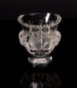 A Lalique Cristal vase Dampierre of footed form,