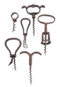 A folding bow with wire cutter, a folding bow corkscrew and button hook,