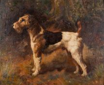 Frank Insall (British, 1882-1965) - Fox terrier - Oil on board - 19 x 23.